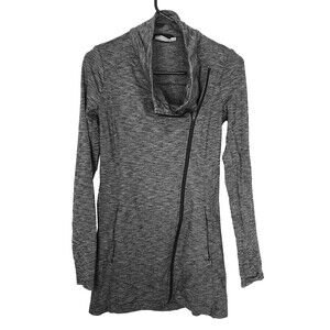 Athleta on The Move Moto Asymmetric Zip Jacket in Heather Grey Size XXS